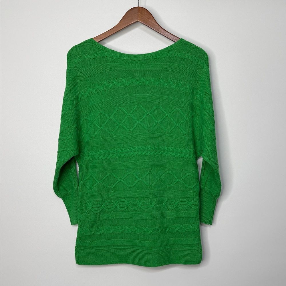 Liz Claiborne Green Cable Knit Sweater Size Small